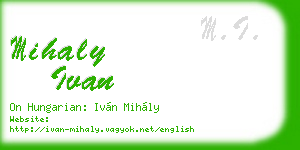 mihaly ivan business card