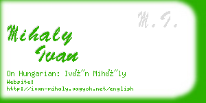 mihaly ivan business card